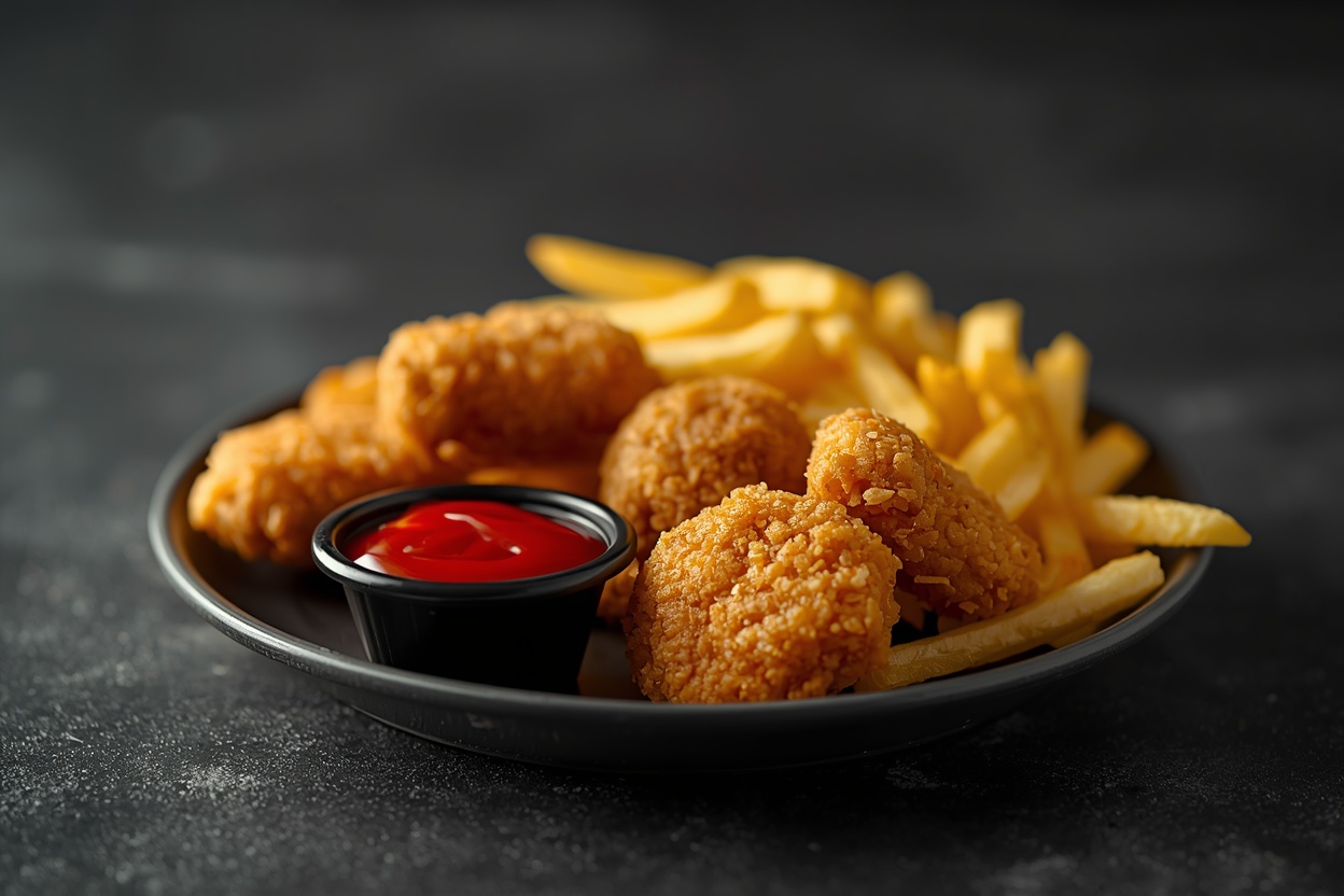 Kids' meal with chicken nuggets and fries