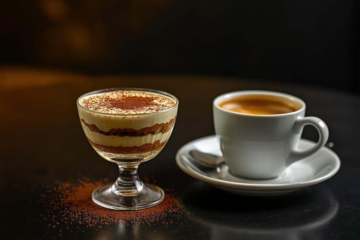 Tiramisu and a cup of espresso